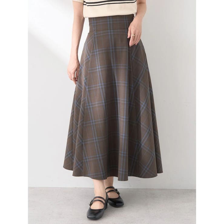 バックレースアップチェックスカート[品番：EMEW0046235]｜earth  