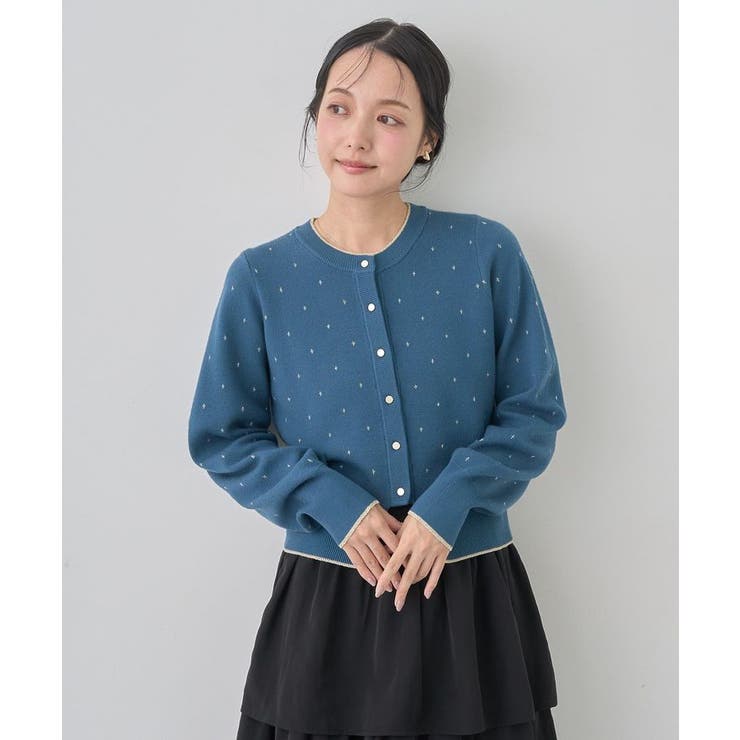 ラメジャカードカーディガン[品番：EMEW0045833]｜earth