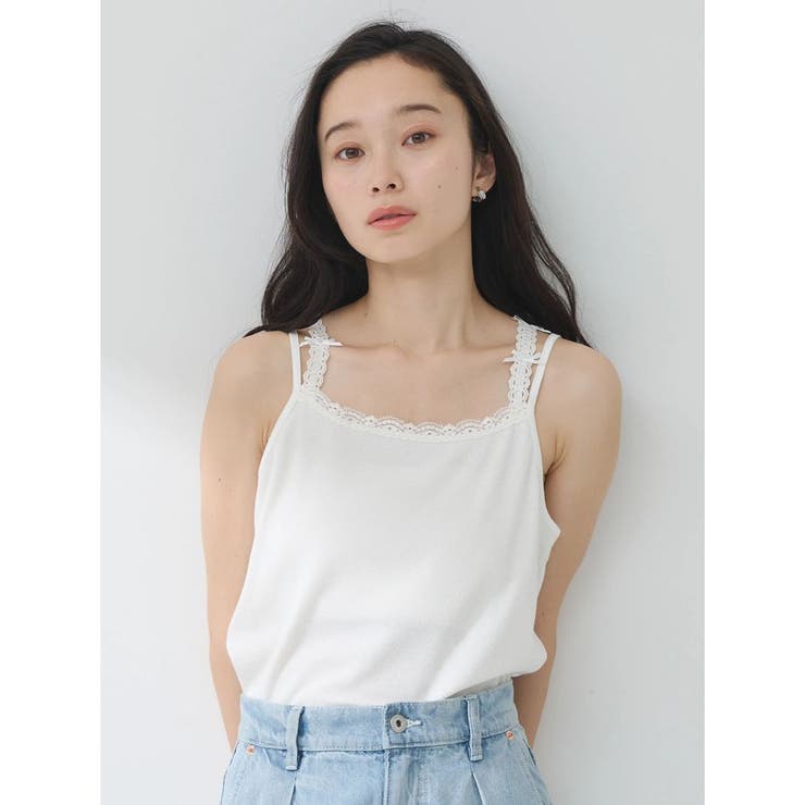 アイボリー | リボンホルターネックキャミソール | earth music&ecology 