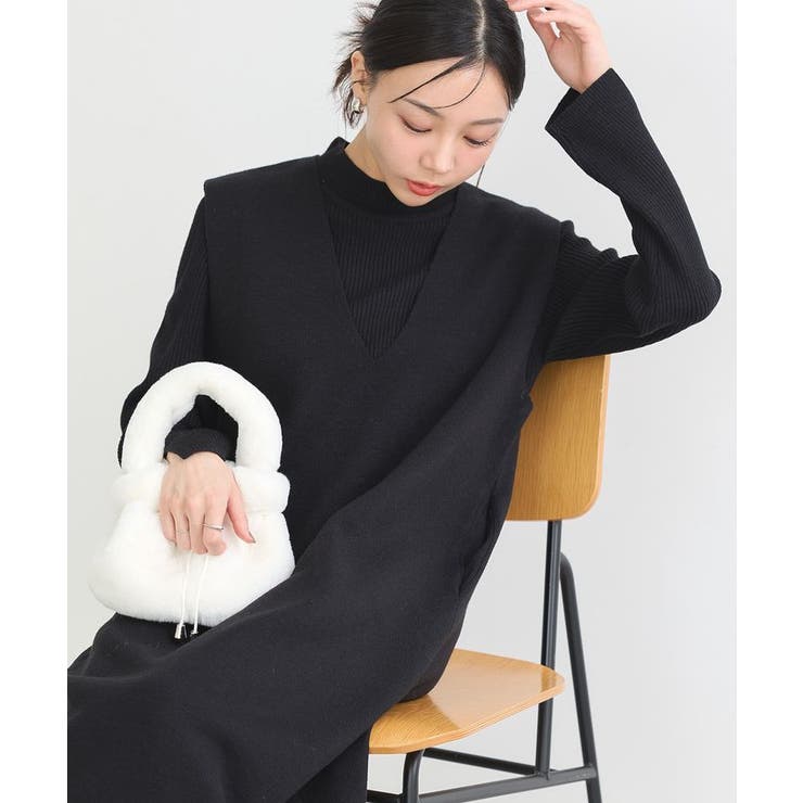 Set2点ハイネックプルオーバー+ニットワンピース[品番：EMEW0047061