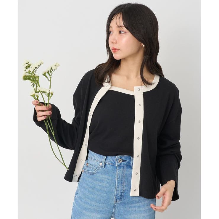 ブラック | SET2点リブアンサンブル | earth music&ecology