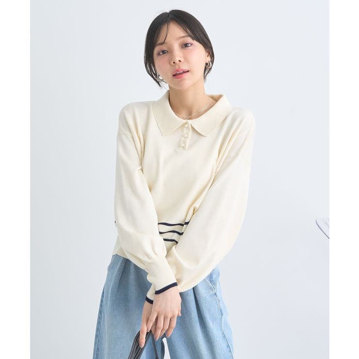 パールボタンニットプルオーバー | earth music&ecology  | 詳細画像10 