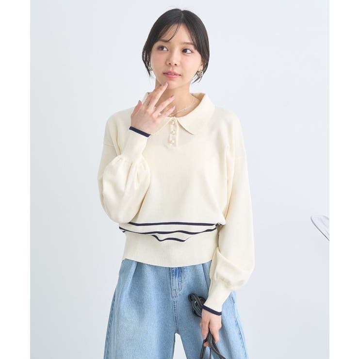 パールボタンニットプルオーバー | earth music&ecology  | 詳細画像11 