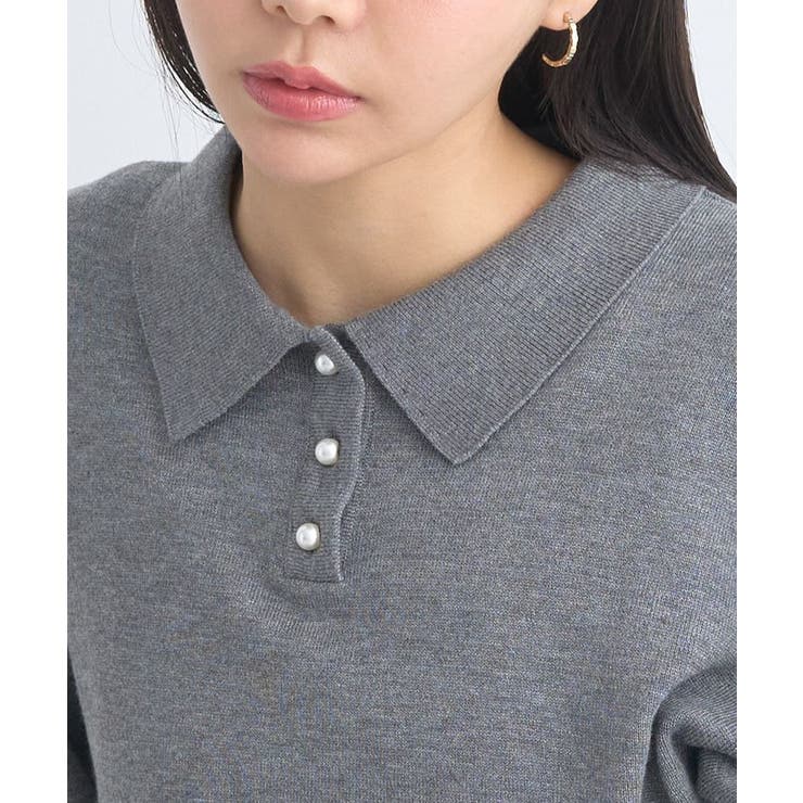 パールボタンニットプルオーバー | earth music&ecology  | 詳細画像16 