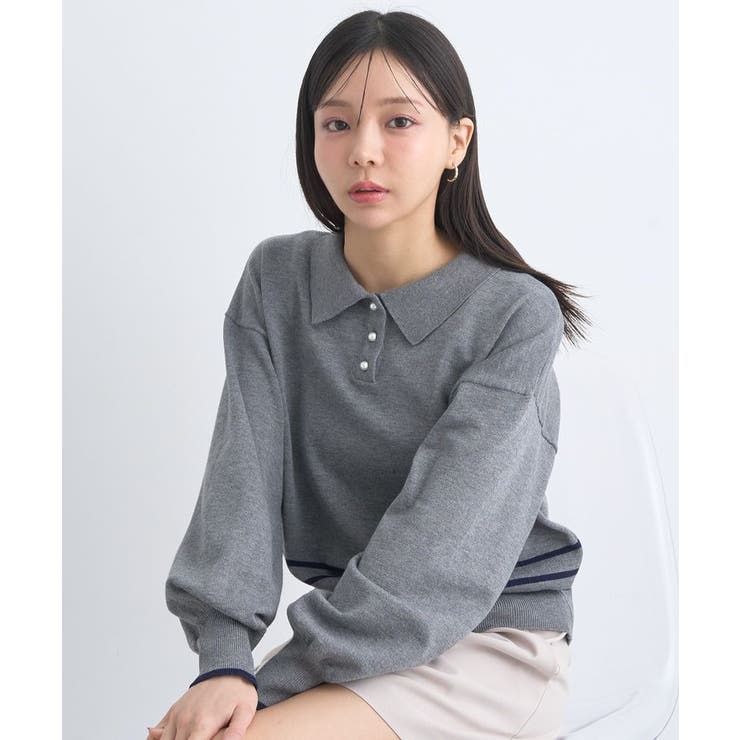 パールボタンニットプルオーバー | earth music&ecology  | 詳細画像2 