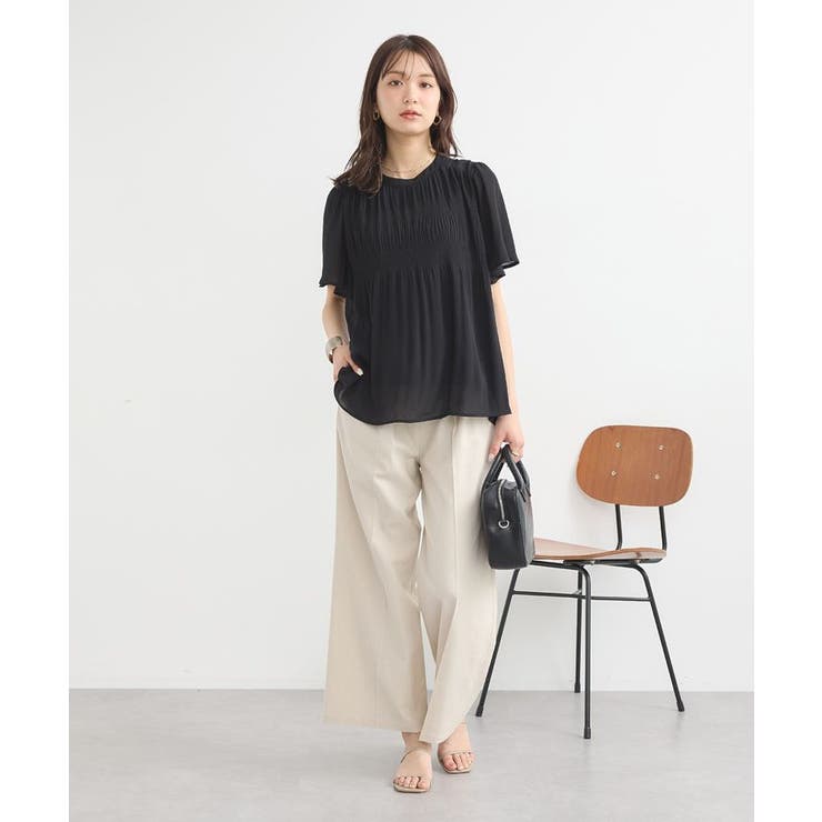 マジョリカプリーツ半袖ブラウス | earth music&ecology  | 詳細画像29 