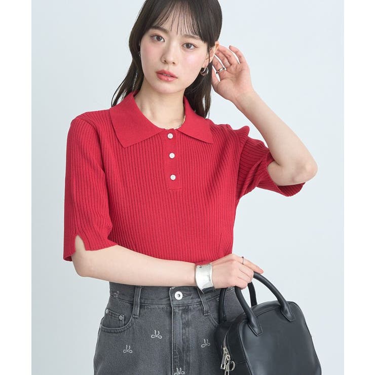 90's unknown サマーニット ポロシャツ リンガー プルオーバー M FREAK'S STORE/半袖 ポロ襟 スキッパー サマーニット【限定展開