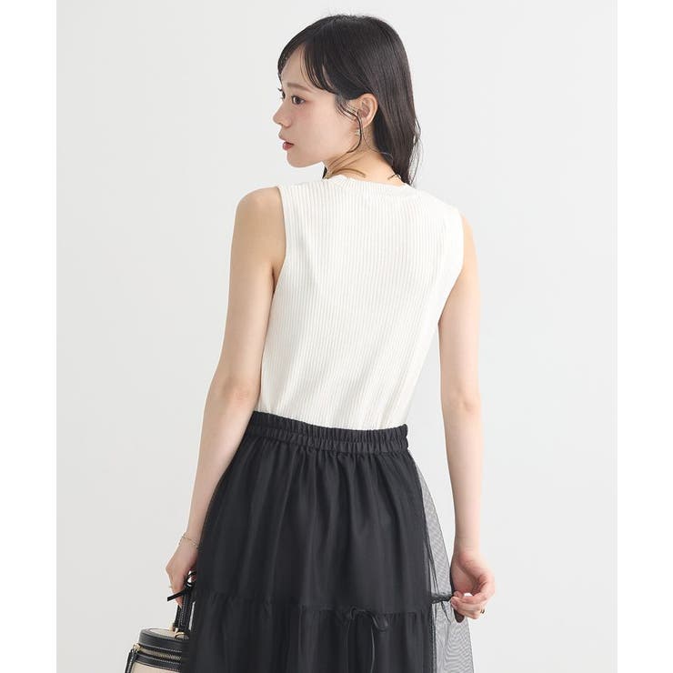 ランダムリブノースリーブニット | earth music&ecology  | 詳細画像4 