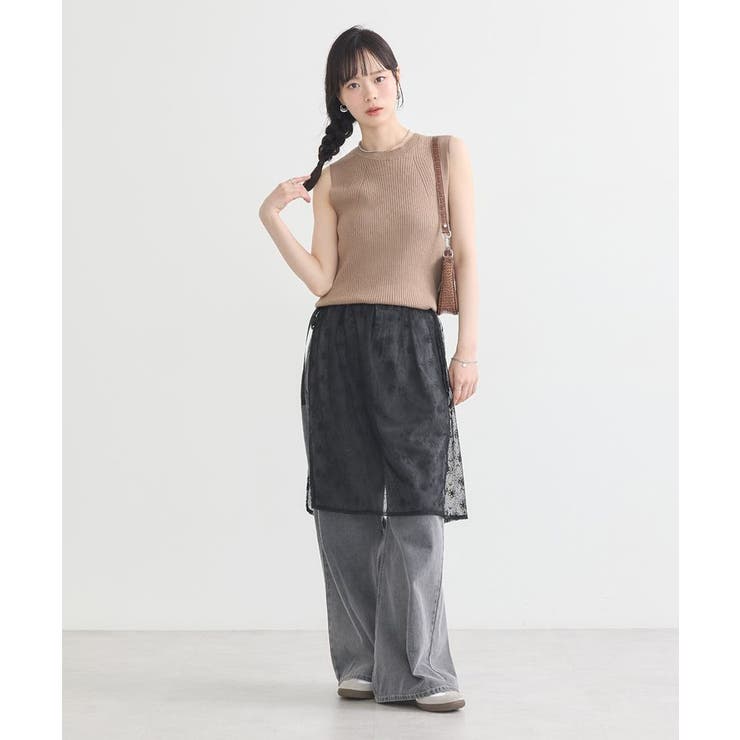 ランダムリブノースリーブニット | earth music&ecology  | 詳細画像15 