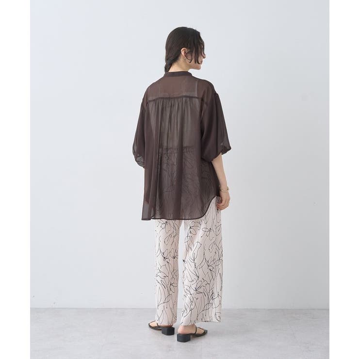 バルーンスリーブシアーシャツ | earth music&ecology  | 詳細画像15 