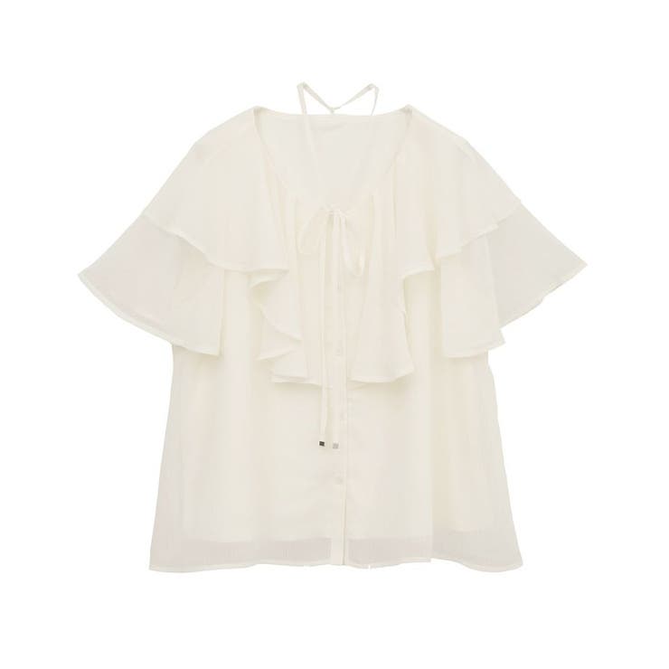 チョーカー付き楊柳ラッフルブラウス | earth music&ecology  | 詳細画像30 