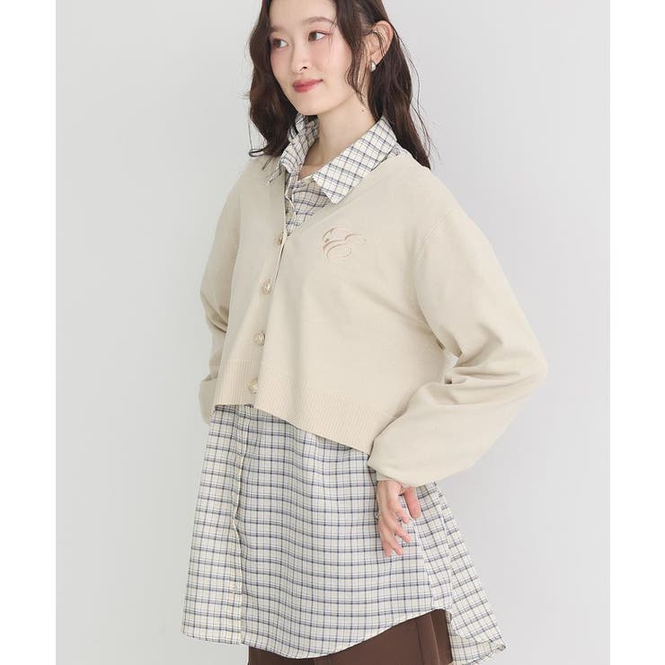 ロゴ刺繍カーディガン | earth music&ecology  | 詳細画像11 