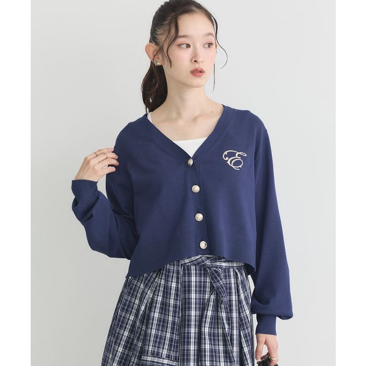 ロゴ刺繍カーディガン | earth music&ecology  | 詳細画像12 