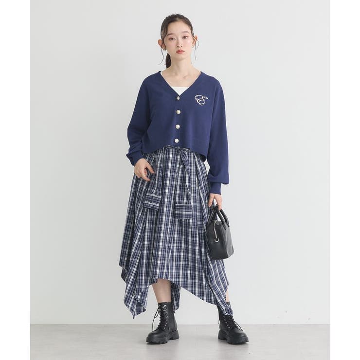 ロゴ刺繍カーディガン | earth music&ecology  | 詳細画像14 