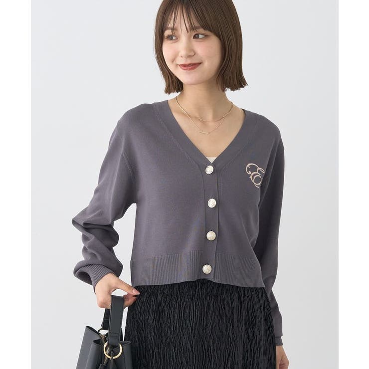 ロゴ刺繍カーディガン | earth music&ecology  | 詳細画像17 