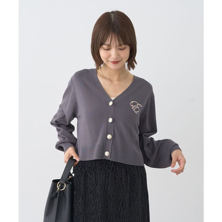 ロゴ刺繍カーディガン | earth music&ecology  | 詳細画像18 