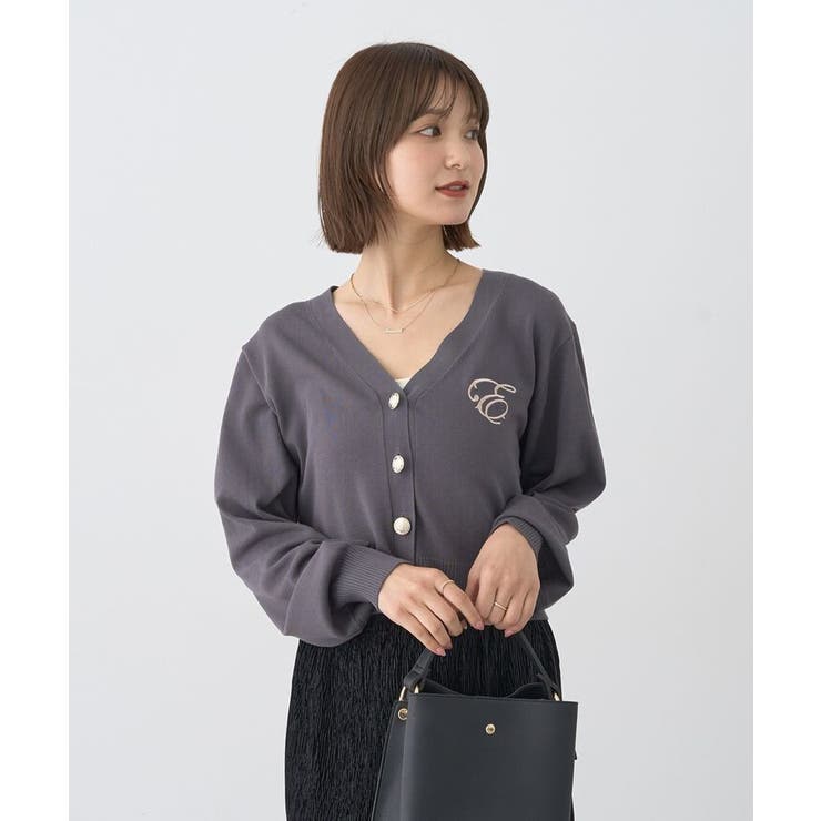 ロゴ刺繍カーディガン | earth music&ecology  | 詳細画像19 