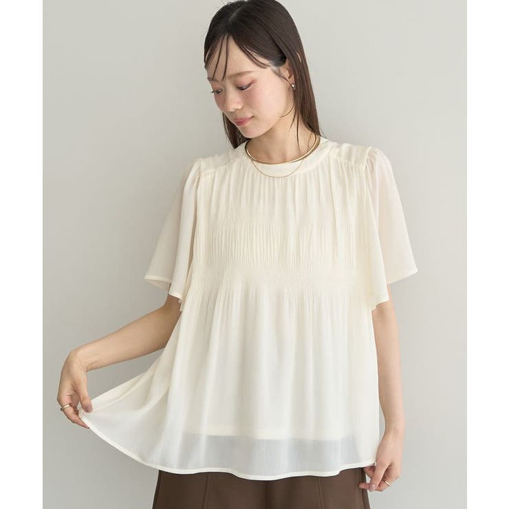 マジョリカプリーツ半袖ブラウス | earth music&ecology  | 詳細画像23 