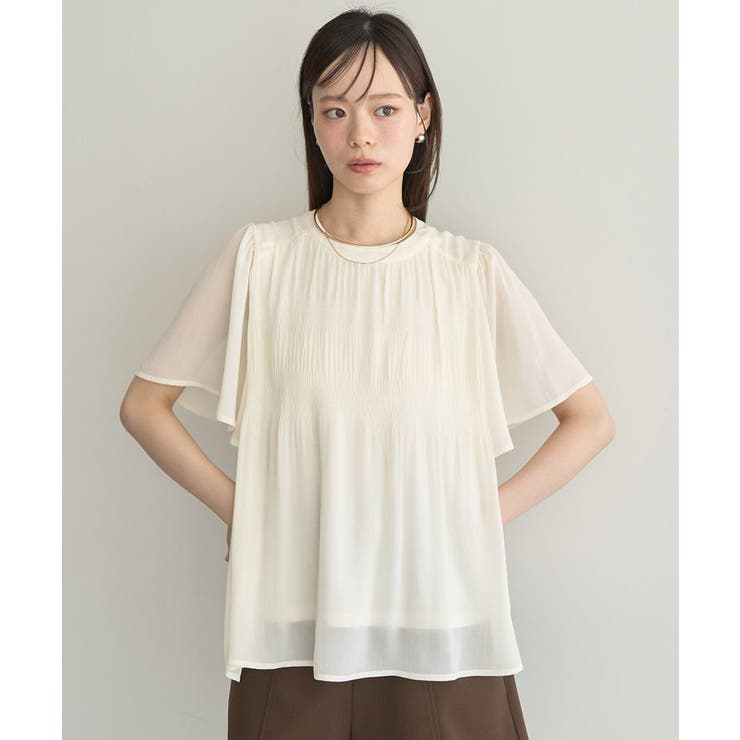 マジョリカプリーツ半袖ブラウス | earth music&ecology  | 詳細画像25 