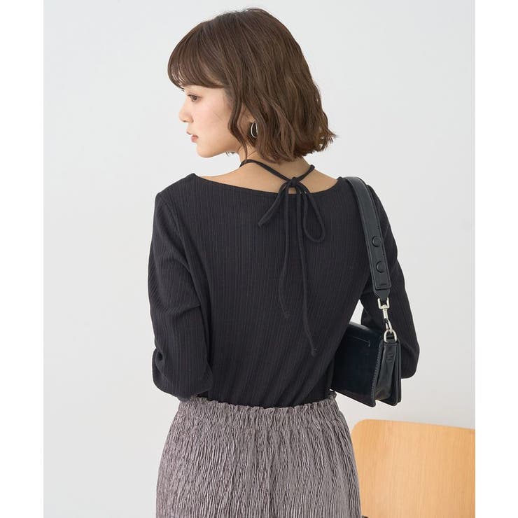 チェーンリブホルターネックプルオーバー | earth music&ecology  | 詳細画像6 