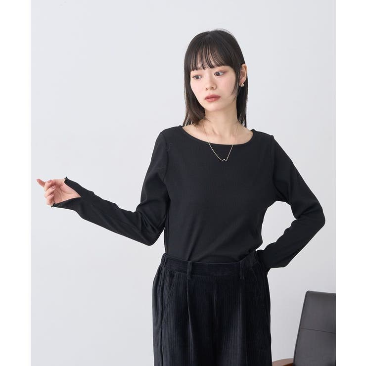 ラメテレコボートネックプルオーバー | earth music&ecology  | 詳細画像16 