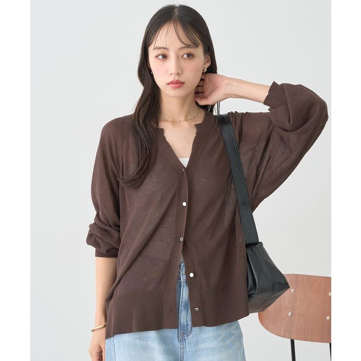 キーネックシアーカーディガン | earth music&ecology  | 詳細画像7 