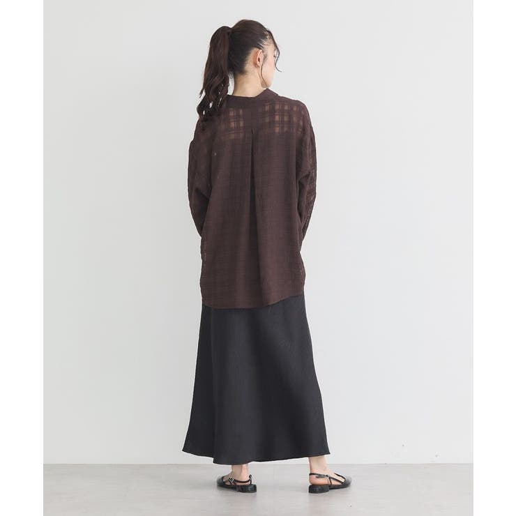 ストレッチサテンスカート | earth music&ecology  | 詳細画像48 