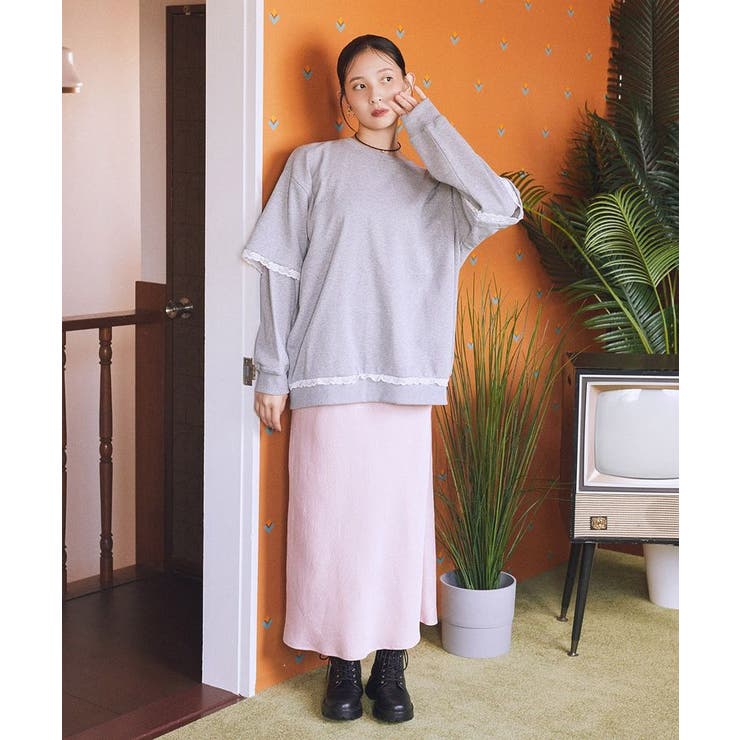 ストレッチサテンスカート | earth music&ecology  | 詳細画像7 