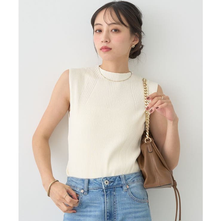 ランダムリブボトルネックノースリーブニット | earth music&ecology  | 詳細画像22 