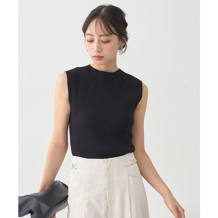 ランダムリブボトルネックノースリーブニット | earth music&ecology  | 詳細画像15 