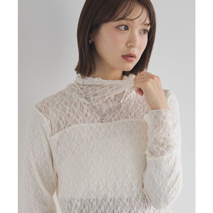 オフホワイト | あったかフェミニンインナー(ハイネック) | earth music&ecology 