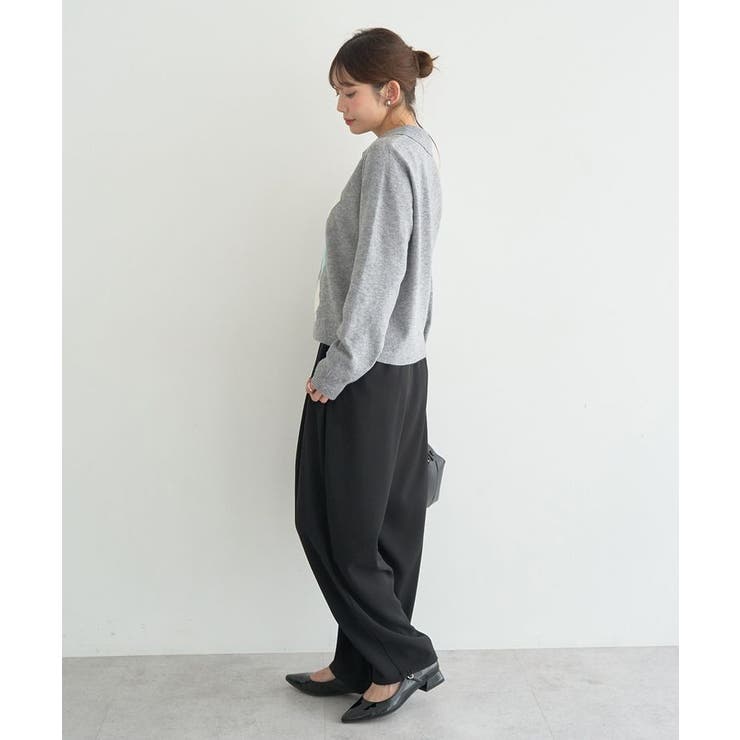 襟付きアーガイルニットカーディガン | earth music&ecology  | 詳細画像19 