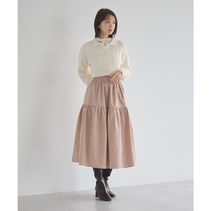 ウエストシャーリングティアードスカート | earth music&ecology  | 詳細画像19 