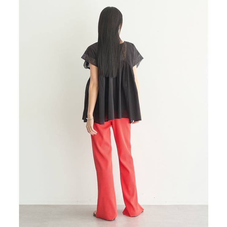 【WEB・一部店舗限定】レース&ピンタックフレンチブラウス | earth music&ecology  | 詳細画像17 