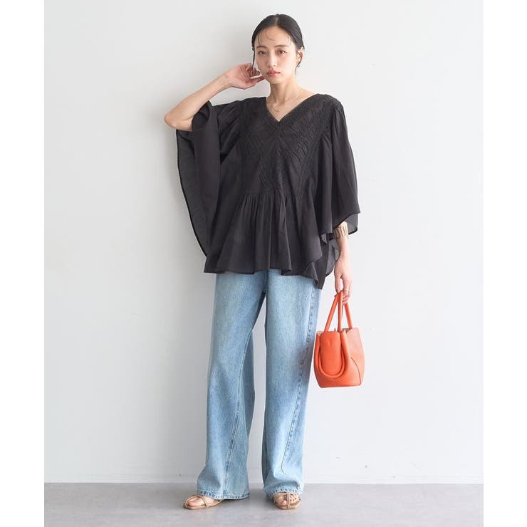 【WEB・一部店舗限定】レース&ピンタックポンチョ | earth music&ecology  | 詳細画像11 