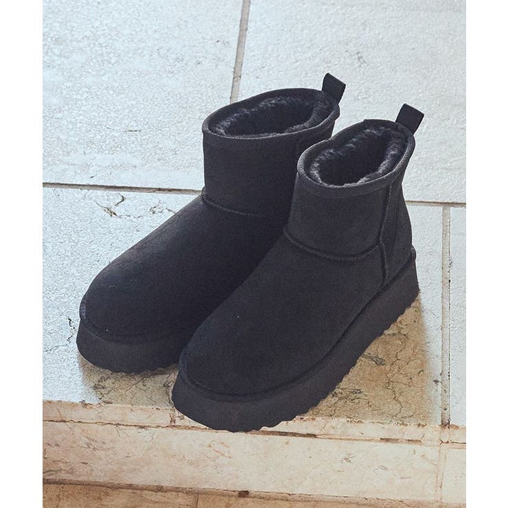 ブラック | ORiental TRaffic ムートンタッチブーツ | earth music&ecology 