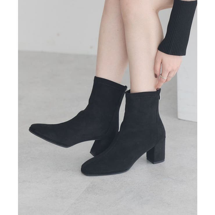 ブラック | ORiental TRaffic フェイクスエードショートブーツ | earth music&ecology 