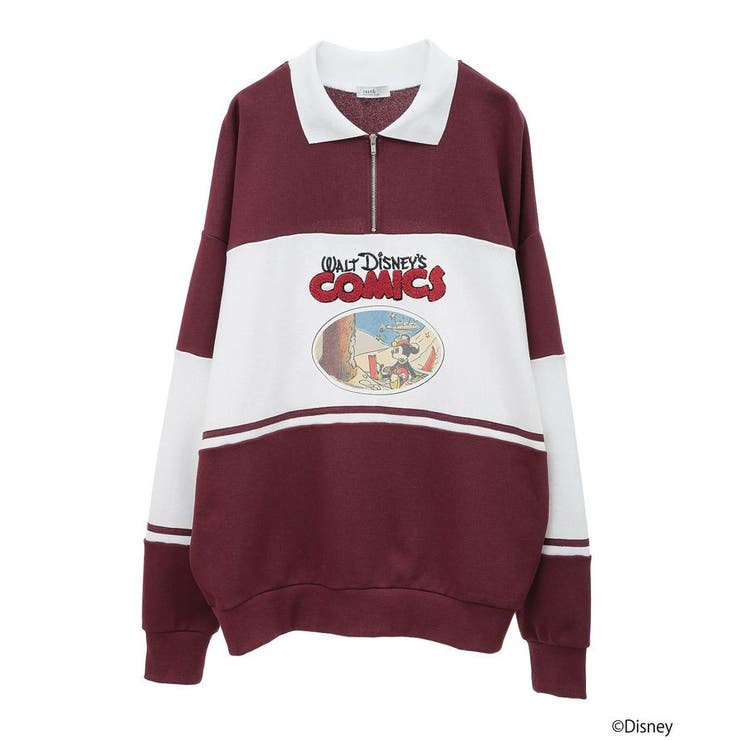 Disney/レトロコミックハーフzipスウェット[品番：EMEW0046889