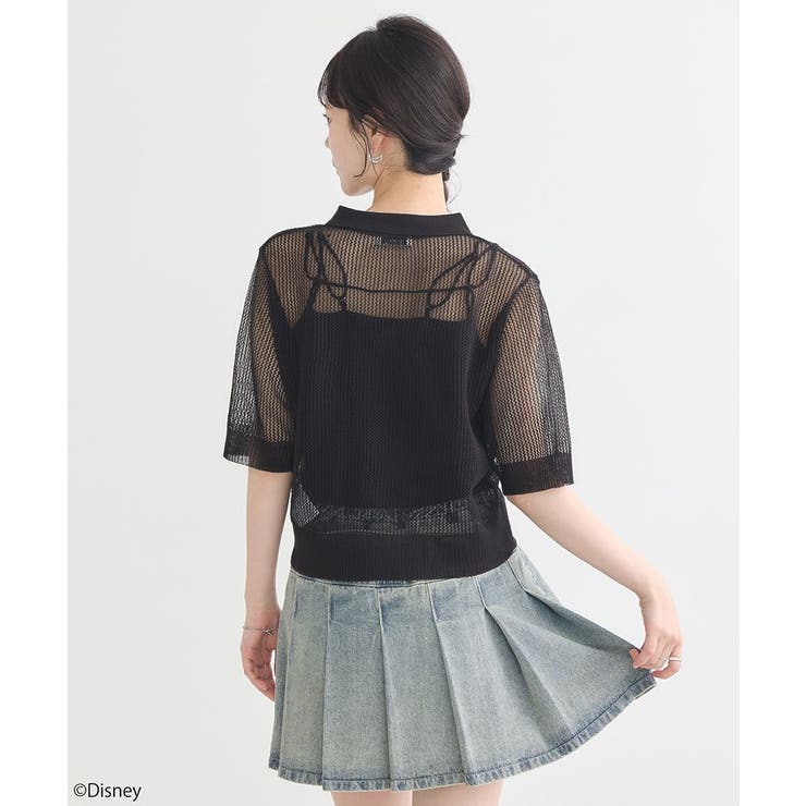 スティッチ/刺繍ハートボタンニットポロシャツ | earth music&ecology  | 詳細画像10