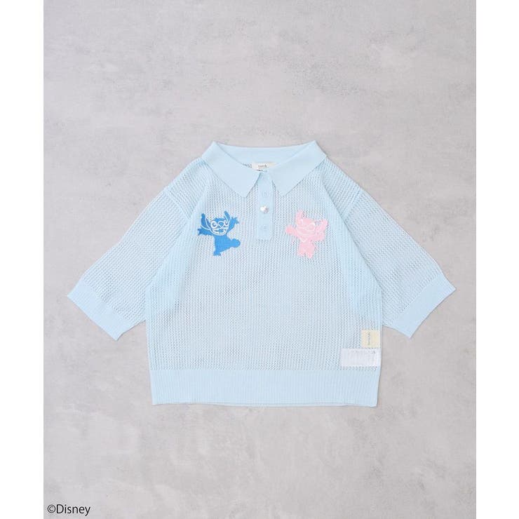 スティッチ/刺繍ハートボタンニットポロシャツ | earth music&ecology  | 詳細画像16