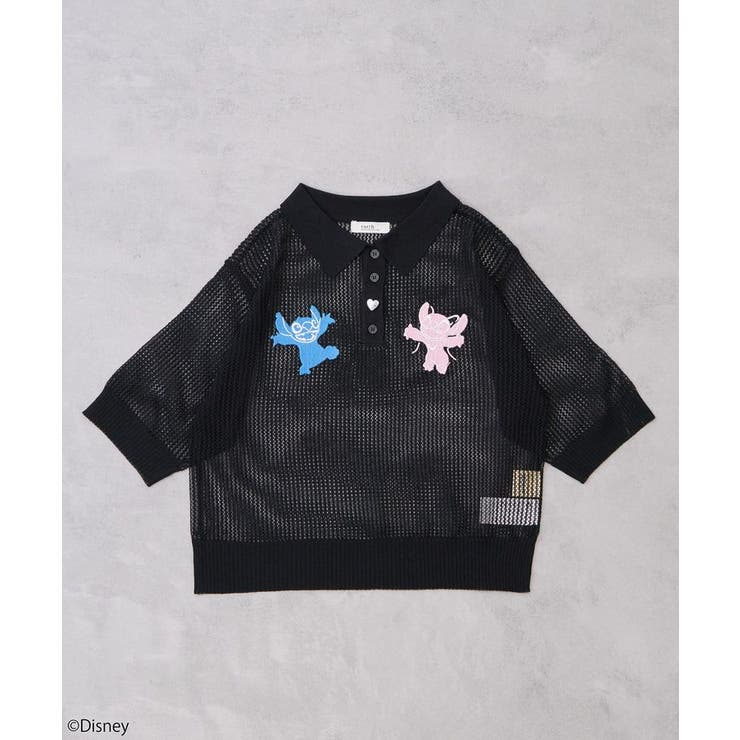 スティッチ/刺繍ハートボタンニットポロシャツ | earth music&ecology  | 詳細画像26