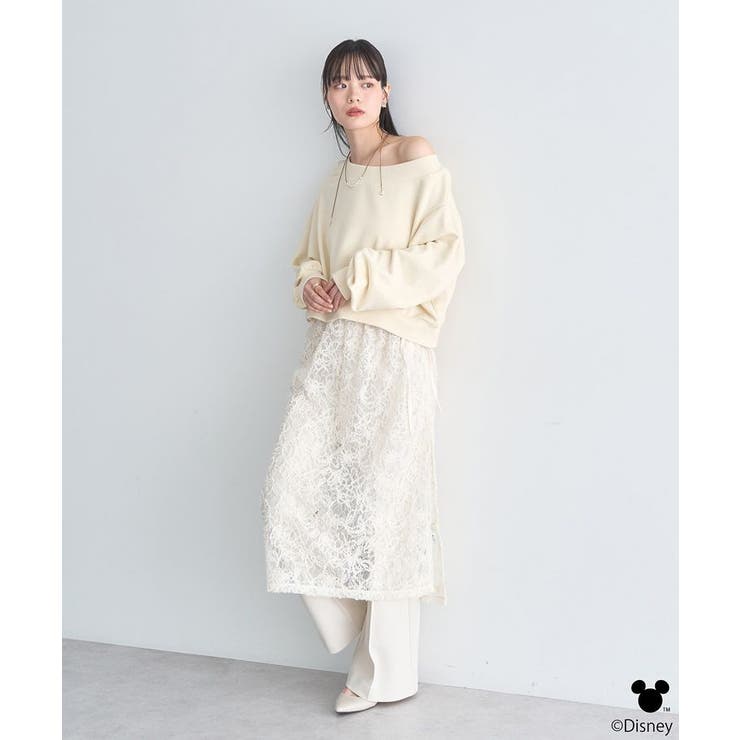 Disney/キラキラモチーフ刺繍オフショルスウェット | earth music&ecology  | 詳細画像15 