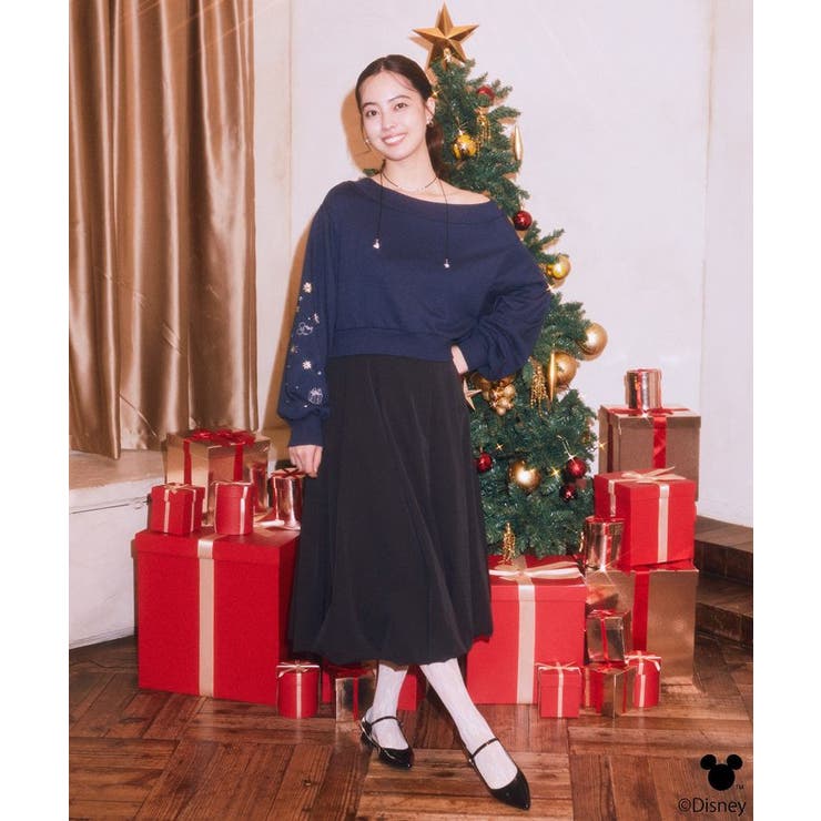 Disney/キラキラモチーフ刺繍オフショルスウェット | earth music&ecology  | 詳細画像4 