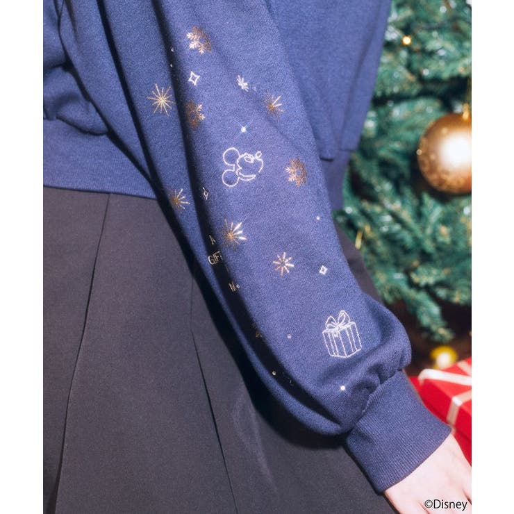 Disney/キラキラモチーフ刺繍オフショルスウェット | earth music&ecology  | 詳細画像16 