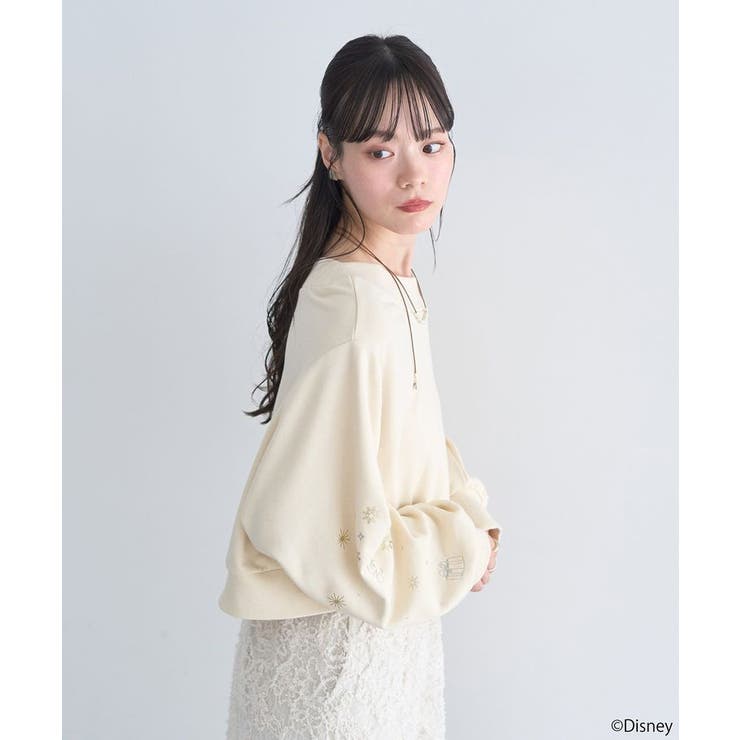 Disney/キラキラモチーフ刺繍オフショルスウェット | earth music&ecology  | 詳細画像20 