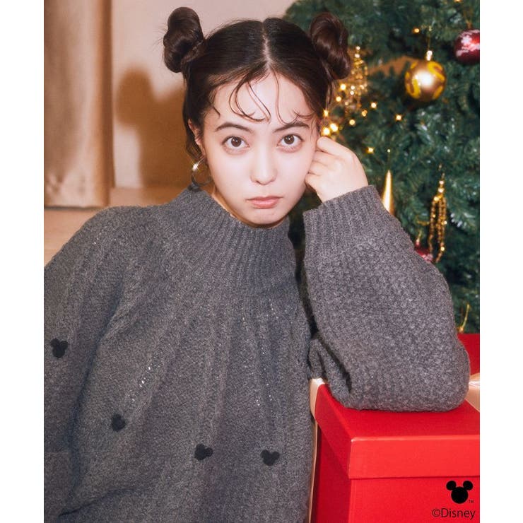 Disney/ポイントミッキーケーブルニット | earth music&ecology  | 詳細画像1 