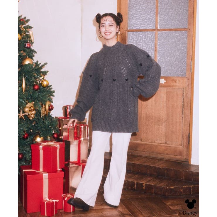 Disney/ポイントミッキーケーブルニット | earth music&ecology  | 詳細画像4 