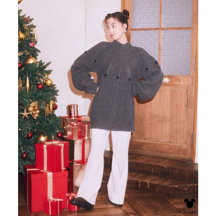Disney/ポイントミッキーケーブルニット | earth music&ecology  | 詳細画像5 