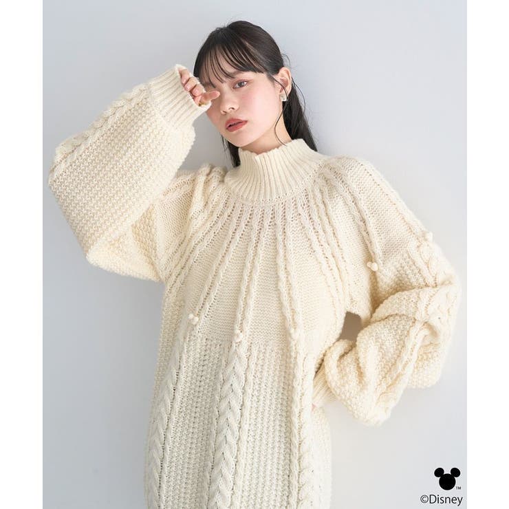 Disney/ポイントミッキーケーブルニット | earth music&ecology  | 詳細画像7 