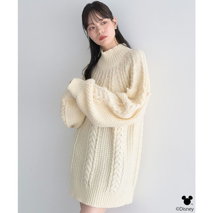 Disney/ポイントミッキーケーブルニット | earth music&ecology  | 詳細画像9 